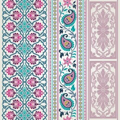 wedding card design, traditional paisley floral pattern , royal India	