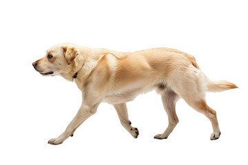 Golden Labrador Retriever Walking, Isolated on Transparent Background, PNG