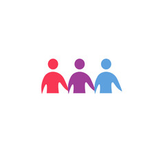 COLORFUL PEOPLE TOGETHER TEAMWORK CROWD UNION COMPANY EMPLOYERS TOGETHER SIGN SYMBOL LOGO