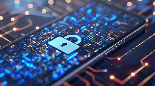 robust mobile device security solutions safeguarding sensitive data concept illustration