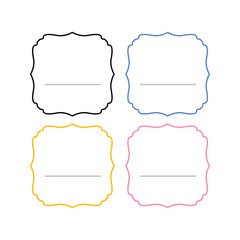 ORNAMENTAL DESIGN COLORFUL FRAMES SET ISOLATED ON WHITE