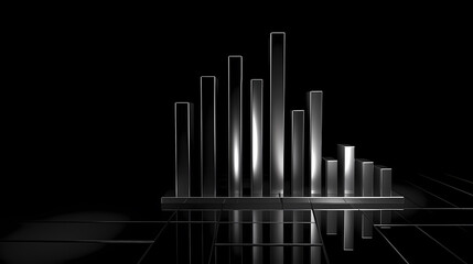 Obraz premium 3D rendering of a steel bar graph