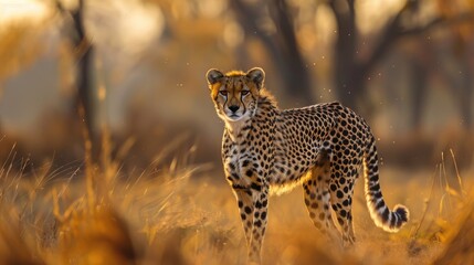 Obraz premium A cheetah roaming in its natural habitat