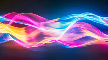 An abstract smooth, vibrant, dynamic wave of light