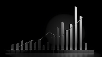 Fototapeta premium 3D rendering of a steel bar graph