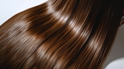 Fototapeta premium Photography close up of hair being styled with the Dyson Styler highlighting its smooth texture and shine
