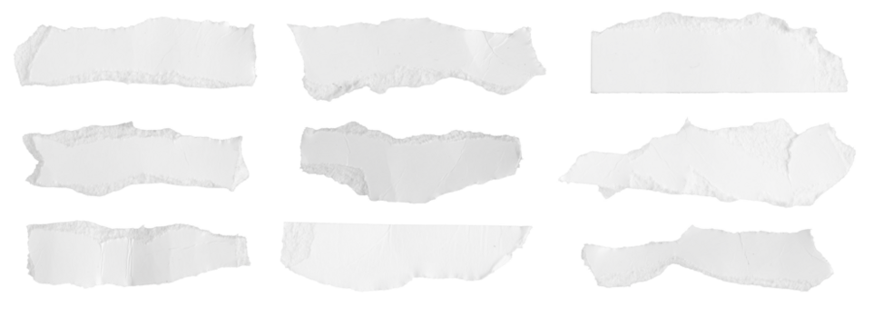 a white piece of paper on an isolated white background
