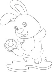 Rabbit Soccer player Soccer Animal Vector Graphic Art Illustration