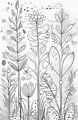 Botanical elements intricately woven together in a harmonious and balanced composition.