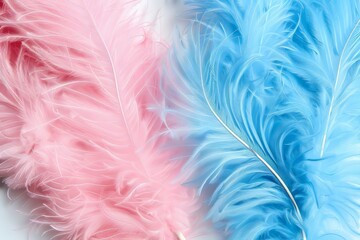 Obraz premium Close up capture of assorted vibrant pink and blue feathers showcasing intricate details