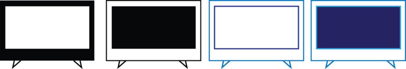 Obraz premium Retro TV icon in flat style, black and white retro TV icon, Vector illustration of Retro TV icon for you design eps 10.