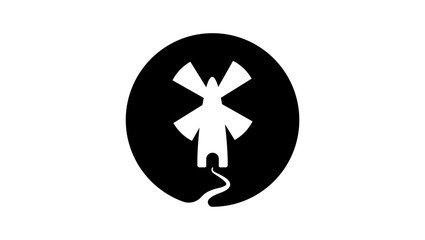 Wind Mill logo, black isolated silhouette
