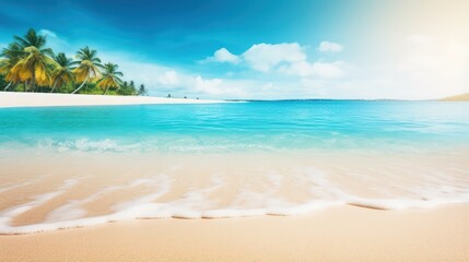 Obraz premium Tropical beach with sand&nbsp;summer holiday background