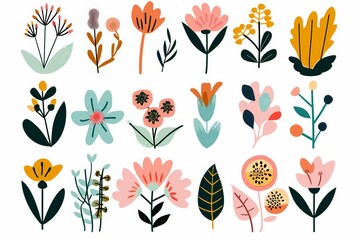 A collection of colorful flowers with a variety of shapes and sizes