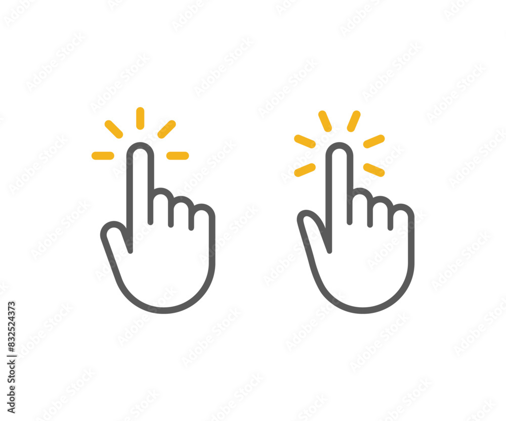 Poster hand cursor icon. clicking cursor symbol vector. click icon vector
