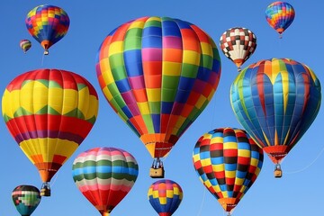 Obraz premium Colorful sky adorned with numerous vibrant hot air balloons creating a picturesque scene