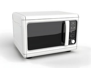 Fototapeta premium Compact D Rendered Microwave on White Background