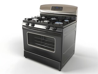 of Gas or Electric Stove on White Background