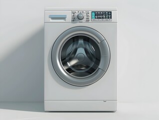 FrontLoad Washing Machine D Rendered Washing Appliance on White Background