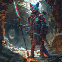 Naklejka premium Warrior and the Undead