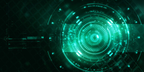 2d illustration Abstract futuristic electronic circuit technology background