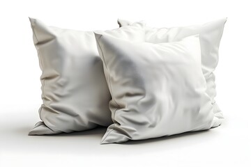 Elegant White Throw Pillows Isolated on Clean Background