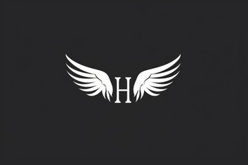 Fototapeta premium A black and white logo with wings. Suitable for branding and design projects