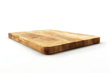 Wooden Chopping Board on Clean White Background