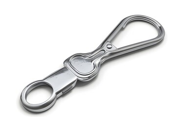 photo of a metallic can opener on white background