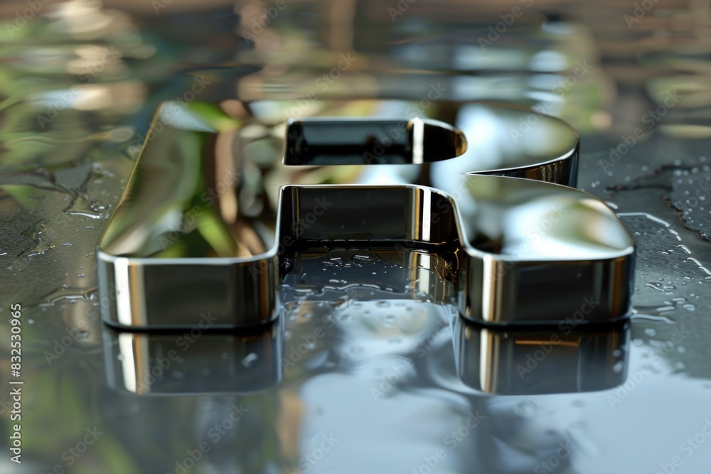 Poster close up of a metal object on a table, suitable for industrial concepts