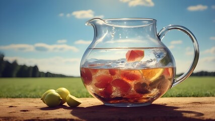 pitcher and glass of water