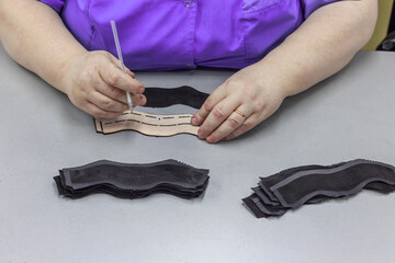 A special leather forms that use in shoes production.