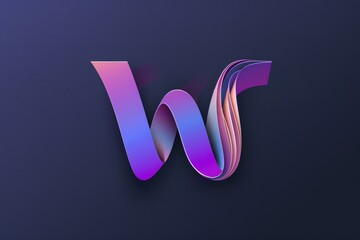 A vibrant purple and blue letter W on a dark background. Perfect for graphic design projects