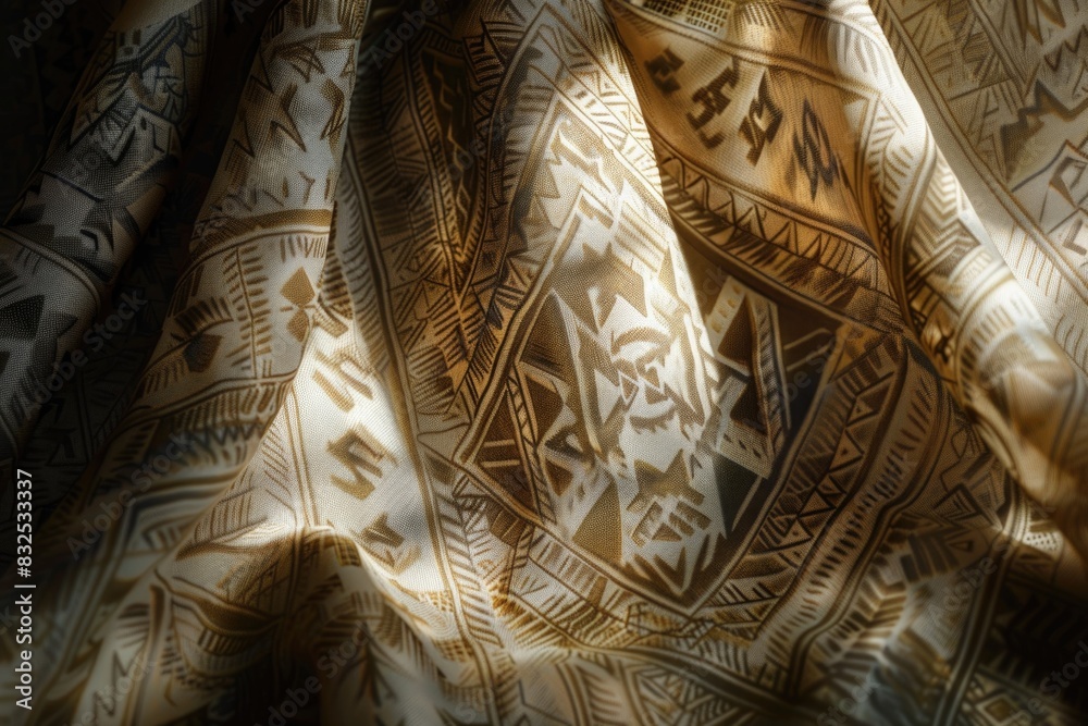 Aufkleber Close up of a blanket with a unique pattern. Perfect for home decor projects