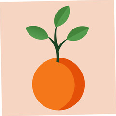 orange fruit tree logo icon vector illustration