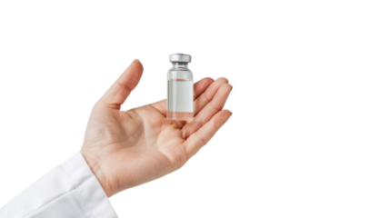 COVID-19 injection bottle in doctor's hand