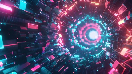 Electric energy and vibrant colors in a neon scene together