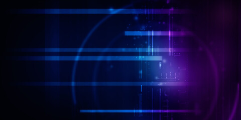 2d illustration Abstract futuristic electronic circuit technology background