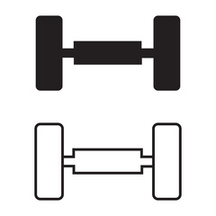 dumbbell icon set, dumbbell vector set sign symbol