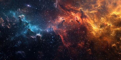 A captivating image of a space scene with stars and nebulas. Ideal for space enthusiasts and educational projects