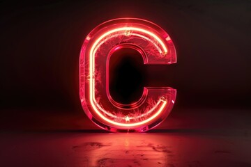 A red lit up letter C. Perfect for graphic design projects