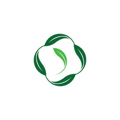 natural green leaf logo design