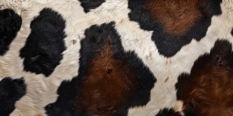 a close up of a cow's black and white pattern