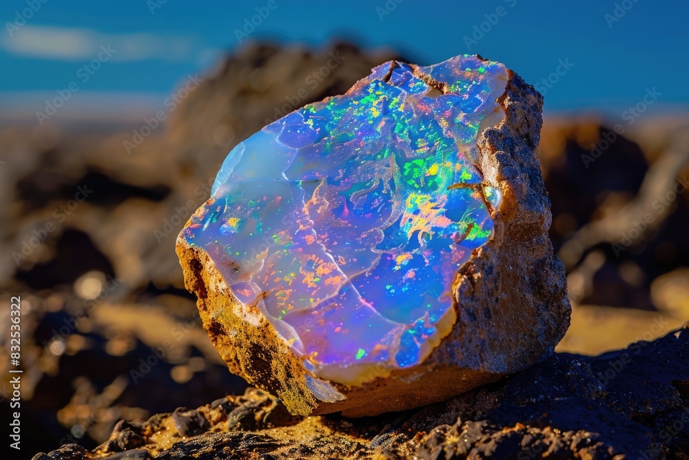 Poster a rock with a large piece of oplite on top. ideal for geology and mineralogy concepts