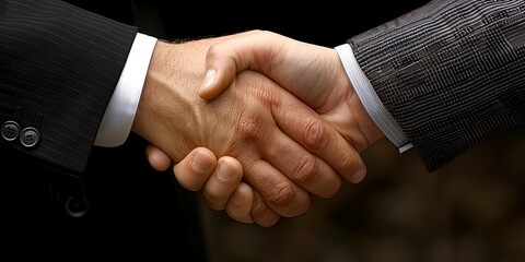 Obraz premium two men shaking hands in a business suit