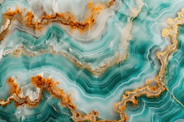 A detailed view of the marble's intricate patterns and colors