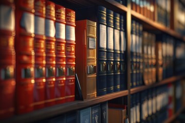 A photograph of a bookshelf filled with various books