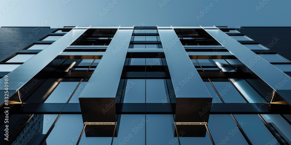 Leinwandbilder Tall building with multiple windows, suitable for use in cityscape or architecture context