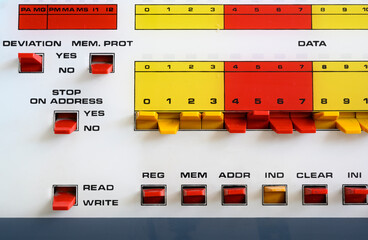 Fragment of the computer control panel of the 60s of the 20th century