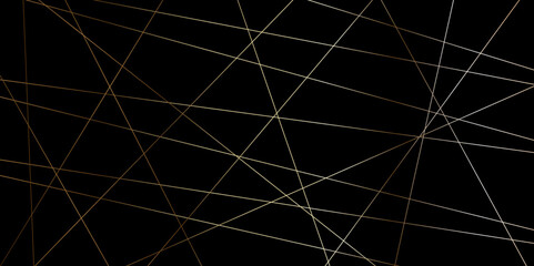 Abstract black background with golden lines Vector. golden chaotic lines abstract geometric pattern texture. vector diagonal crossed lines.